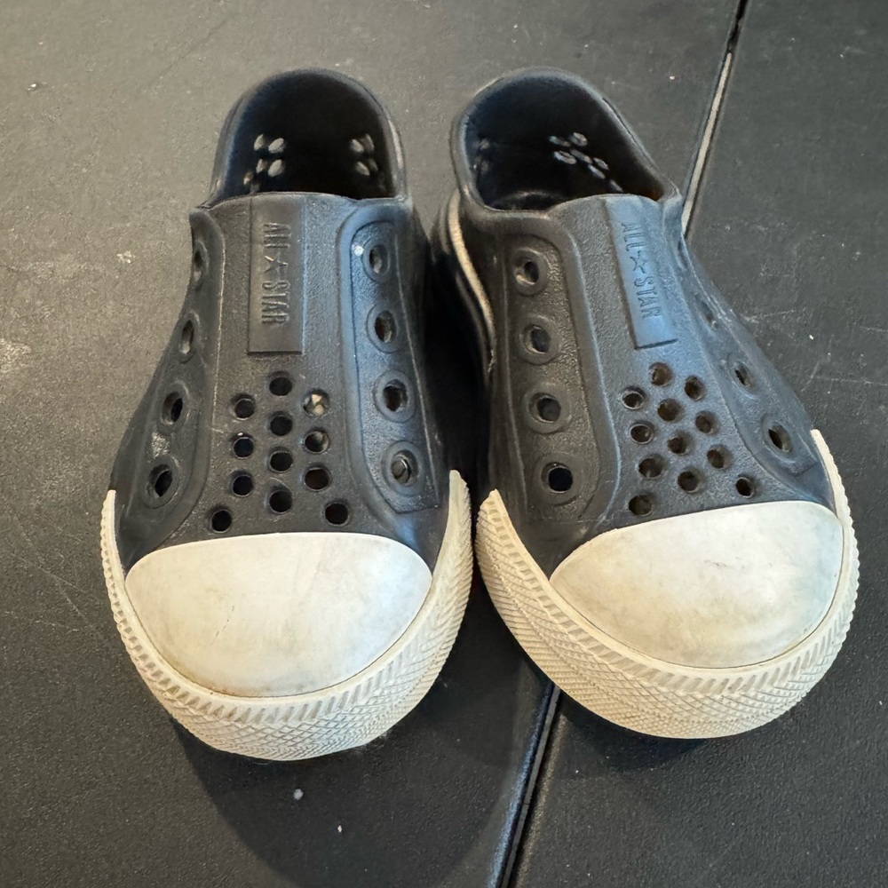 Converse Kids Shoes - Black with Cream Soles